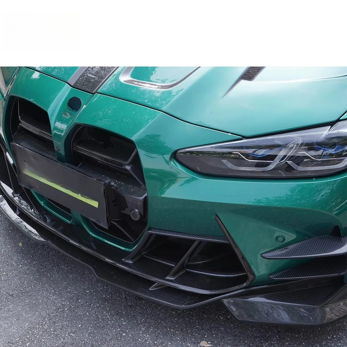 Shark Dynamic Carbon Fiber CSL Style Front Grille With ACC for  M3 M4 G80 G82 2021-on Nose Grill Car Grills